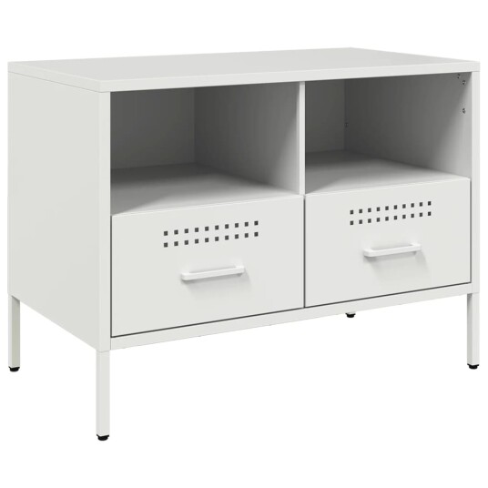  TV-benk hvit 68x39x43,5 cm kaldvalset stål 843052