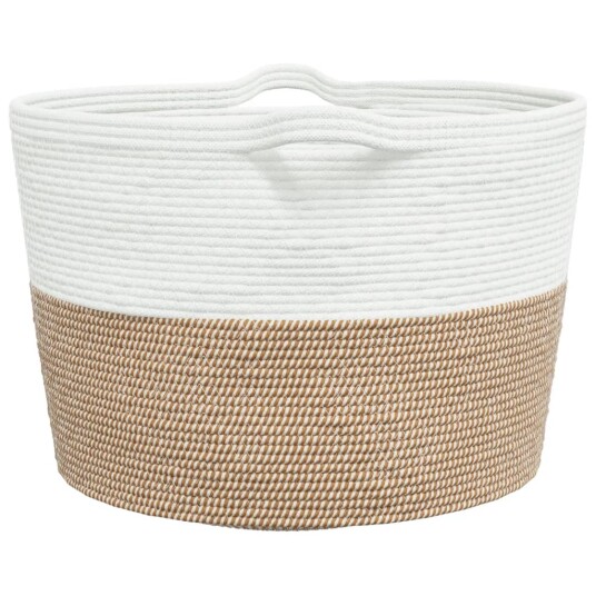  Skittentøyskurv brun og hvit Ø60x36 cm bomull 8721012086920