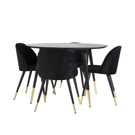 Venture Home Spisegruppe Venture Home Dipp med 4 Velvet Stoler Rundt GR989