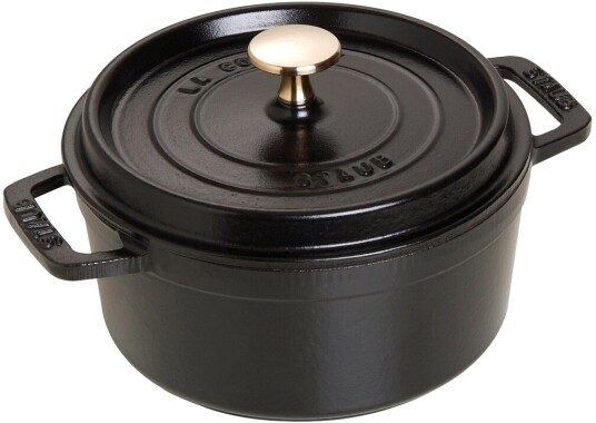 Staub La Cocotte rund gryte støpejern 1,7 L Svart