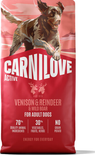 Carnilove Tørrfôr Adult Active Med Hjort Rein Og Villsvin Sparepakke 2 X 12 kg
