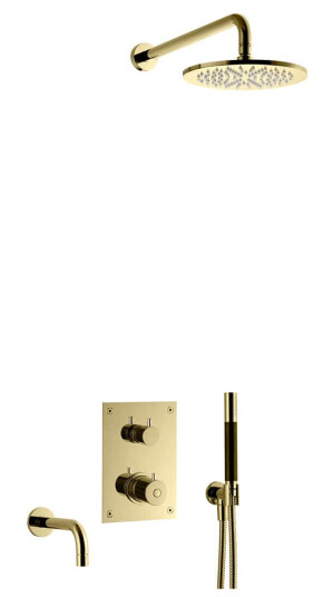 Tapwell Box7368 ED2 Takdusj Innbygging med Badekartut Honey Gold (TA-9421862)