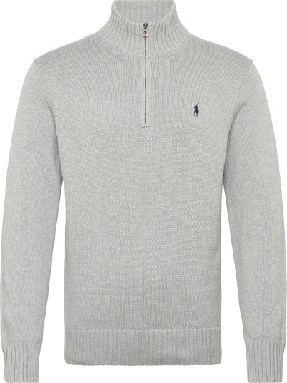 Polo Ralph Lauren Cotton Quarter-Zip Sweater - Grey - XXL
