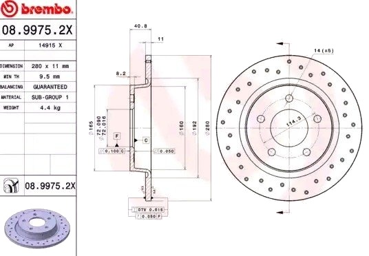 Bremseskive BREMBO 08.9975.2X
