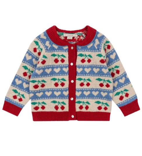 Konges Sløjd Cardigan   Strikk   Belou   Cherry Stripe   Konges Sløjd   1½ år 86   Cardigan Blå Hvit Rød