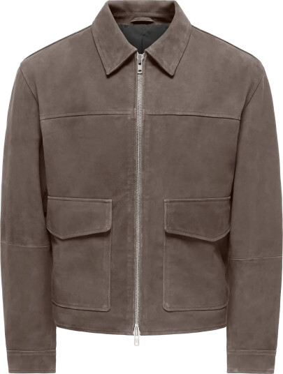 ONLY & SONS Onsnikolaj Suede Jacket Otw Brown S