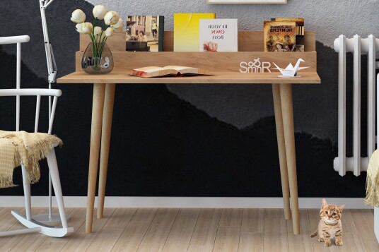 Skrivebord Naidaj 100 cm med Oppbevaring Rum Tre