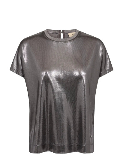 MOS MOSH Mmnivola O-Neck Metallic Tee - Silver - XS
