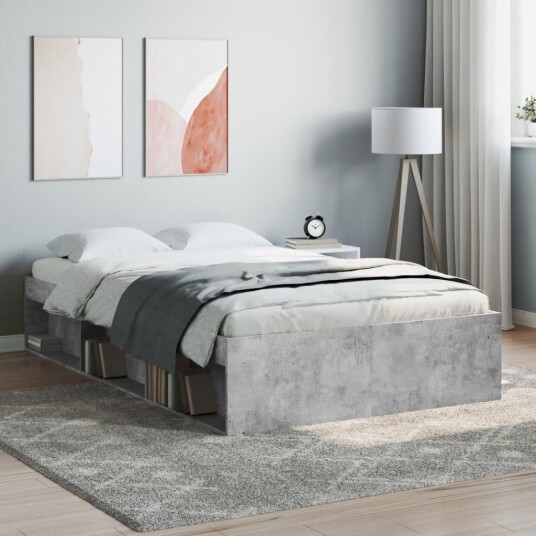 vidaXL Sengeramme betonggrå 120x190 cm 8721012158535