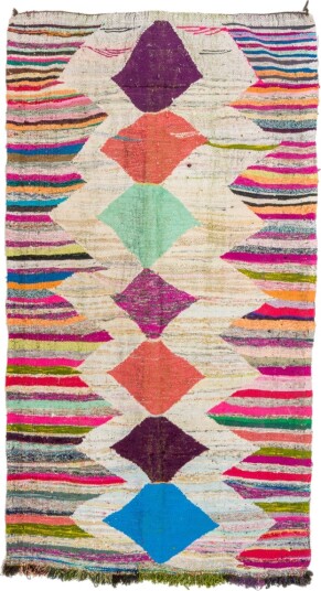 Marokkansk Boucherouite teppe 140 x 255 cm Størrelse: 140 x 255 cm