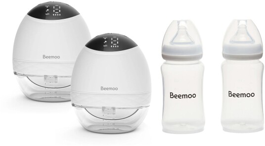 Beemoo CARE Wearable LED Elektrisk Brystpumpe Dobbel inkl. Flasker 240 ml 2-pack Beemoo CARE Wearable LED Elektrisk Brystpumpe Dobbel inkl. Flasker 240 ml 2-pack