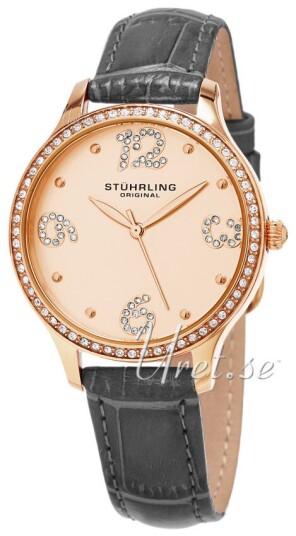 Stührling Original Dameklokke 560.05 Vogue Chic Rosegullfarget/Lær