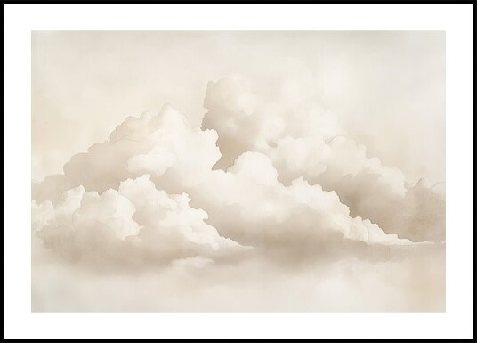 Neutral Cloudscape Watercolor Plakat Plakat / 70x100cm