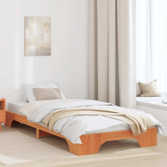  Sengestativ Voks Brun Massivt Tre 75 x 190 cm Sengestativ