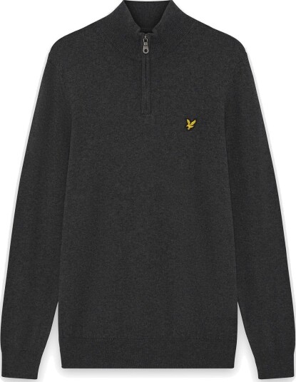 Lyle & Scott Cotton Merino Quarter Zip Jumper Grey XL