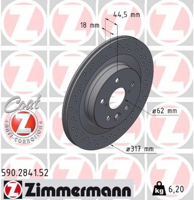 Bremseskive ZIMMERMANN 590.2841.52