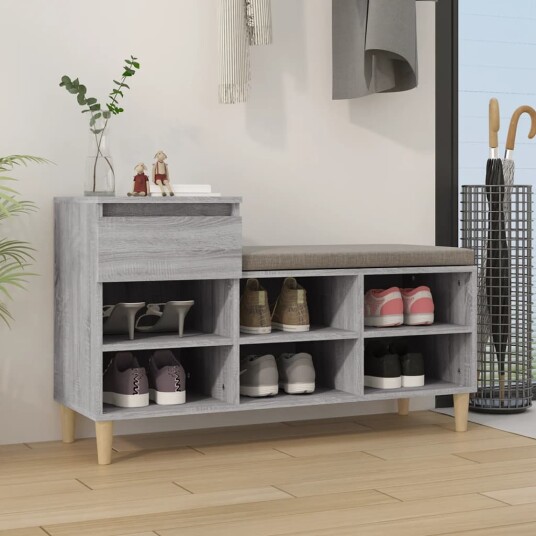  Skoskap grå sonoma 102x36x60 cm konstruert tre 8720287225461