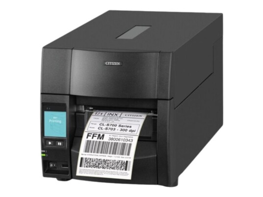 Citizen Cl-S703iii Etikettskriver Direktetermisk / Termisk Overføring Rull (11,8 Cm) 300 Dpi Inntil 254 Mm/Sek Usb Lan Svart