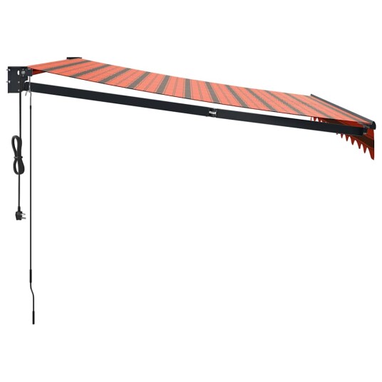 vidaXL Uttrekkbar markise oransje og brun 3,5x2,5 m stoff og aluminium