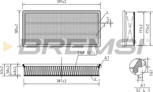 Luftfilter BREMSI FA1240 Luftfilter BREMSI FA1240