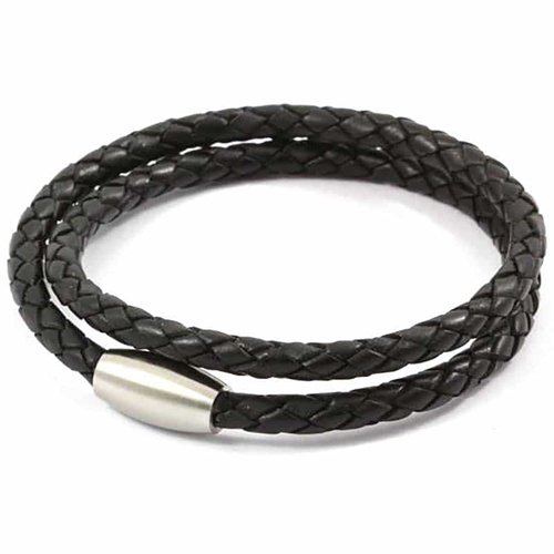 Skinn armbånd i sort Skinn armbånd i sort