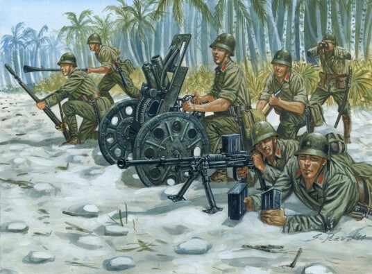 Italeri Infanterisett 1/72 Japanese M92 Light Howitzer and AT Team WWII
