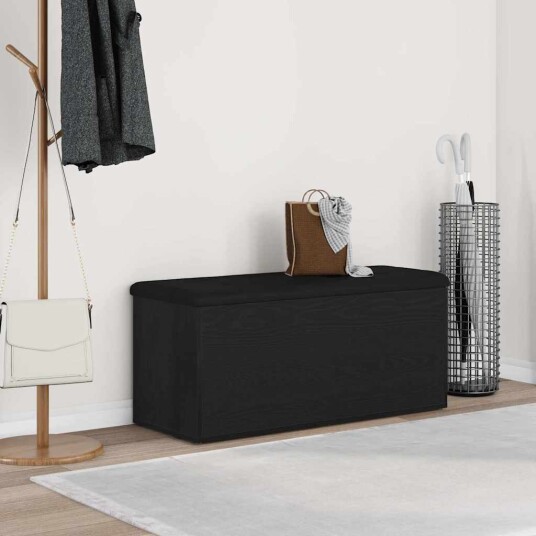 Oppbevaringsbenk Svart Eik 100x40x45 cm Ingeniørtre