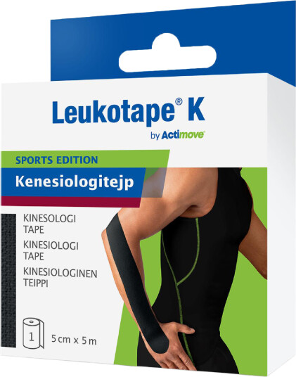Actimove Sports Edition Leukotape K kinesiologitape sort 5 cm x 5 m 1 stk