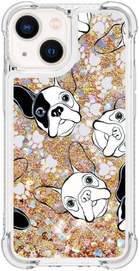 Trolsk Mobildeksel med Flytende Glitter Hunder (iPhone 13)