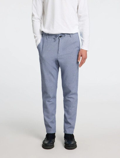 Selected Slh172-Slimtape Brody Linen Bld Pnt Noos - Blue - S
