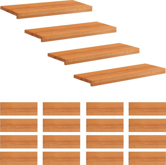 vidaXL Trappetrinn 20 stk. 70 x 30 x 2 cm Lys Brun Massiv bøketre
