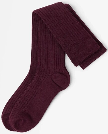 Lindex 2 Pack Ribbed Knee High Socks DARK RED 36/38
