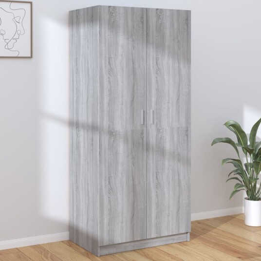 vidaXL Garderobe grå sonoma 80x52x180 cm konstruert tre