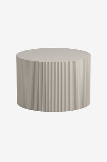WOOOD Rundt sidebord svart Sanne Beige