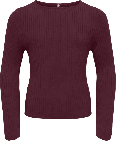 Kids Only Kogibi Ls Rib Boatneck Cp Knt Noos Burgundy 134 140