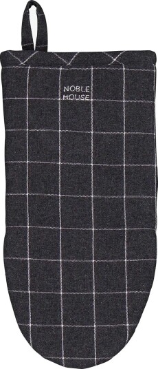 Noble House Oven Glove Check Grs Dark Grey 15X30 - DARK GREY - 15X30 cm