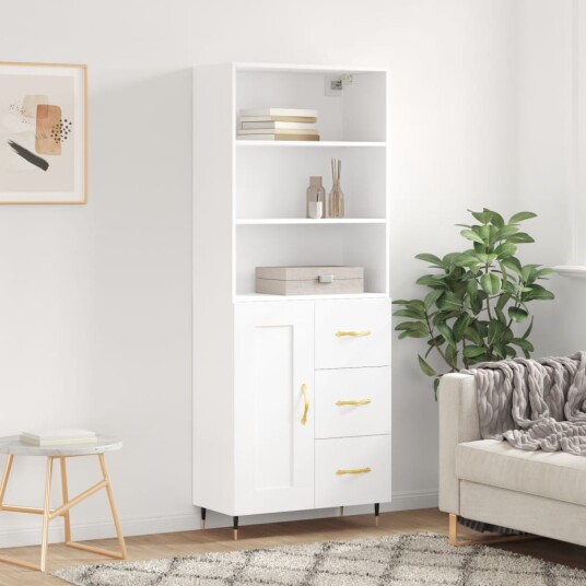 vidaXL Highboard hvit 69,5x34x180 cm konstruert tre 8720845933647 vidaXL Highboard hvit 69,5x34x180 cm konstruert tre 8720845933647