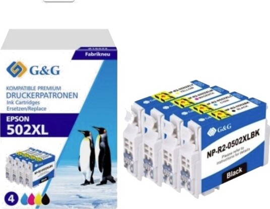 G&G Epson 502XL kompatible blekkpatroner 4 pk GG 16433
