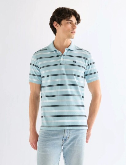 Wrangler Stripe Polo Shirt   White   M x 00