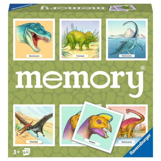 Ravensburger Dinosaur Memory Barnespill for 2-8 spillere, 3-99 år Ravensburger Dinosaur Memory Barnespill for 2-8 spillere, 3-99 år