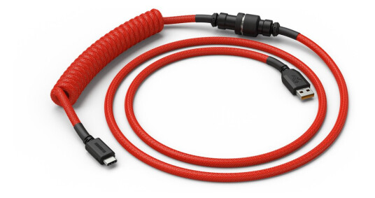 Glorious USB-C Kabler 1,4m Coiled Rød for Tastatur