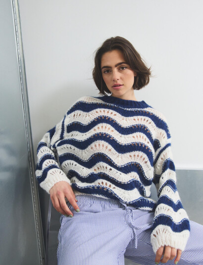 Noella Panama Knit Jumper - Navy - XS/S Noella Panama Knit Jumper - Navy - XS/S