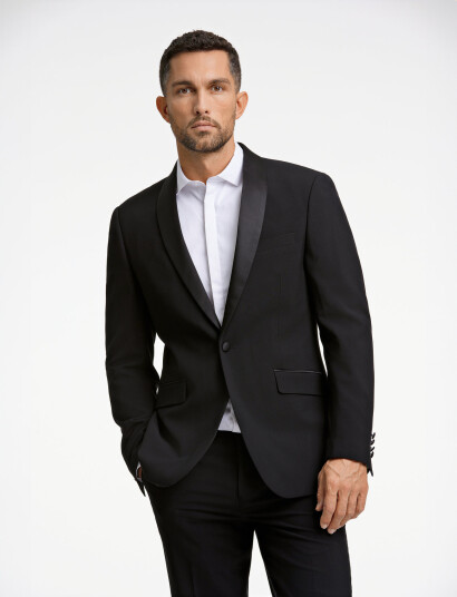 Lindbergh Black Superflex Tuxedo Blazer   Black   54