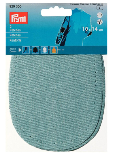 Reparasjonslapper jeans 10  x 14 cm , lys blå