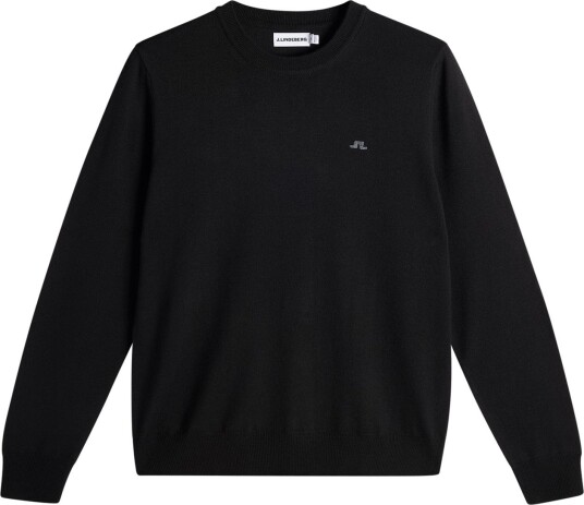 J.Lindeberg Keane Merino Crew Neck Svart Golfgenser herre Black XX Large