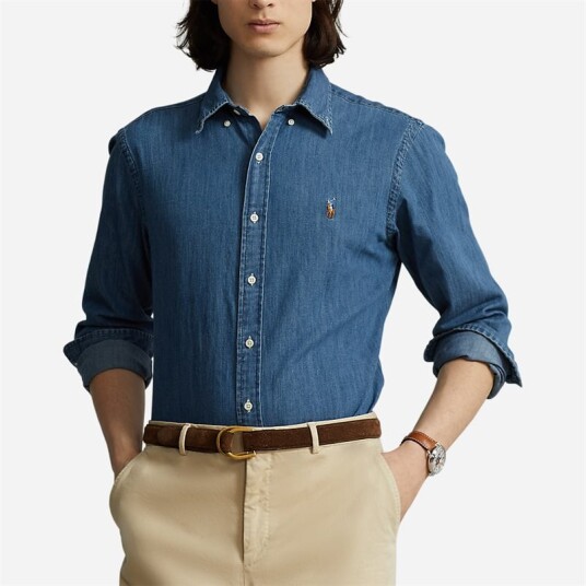 Ralph Lauren Custom Fit Denim Shirt - Dark Wash