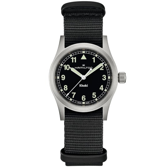 Hamilton Dameklokke H69301430 Khaki Field Sort/Tekstil Ø33 mm