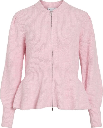 Vila Vigracie L/S Peplum Zip Knit Cardi/Pb/Rn BALLET SLIPPER S
