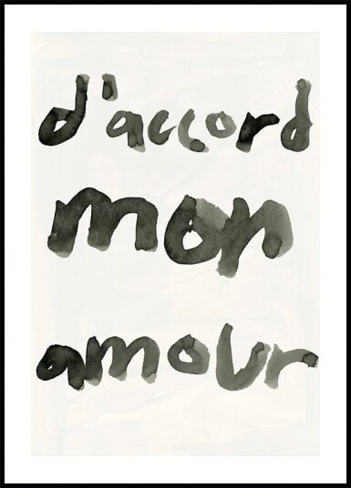 D'accord Mon Amour Plakat Plakat / 40x50cm