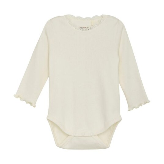 Huttelihut Rib body til baby antique white